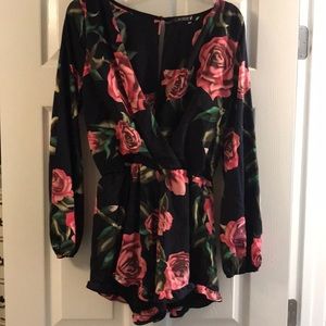 Boutique Navy Floral Romper